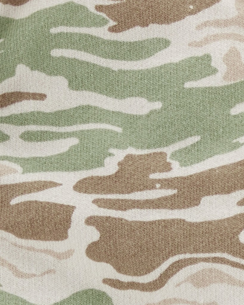 CARTER'S Set 3dielny vesta, tepláky, body dl. rukáv Green Camo chlapec NB/ veľ. 56