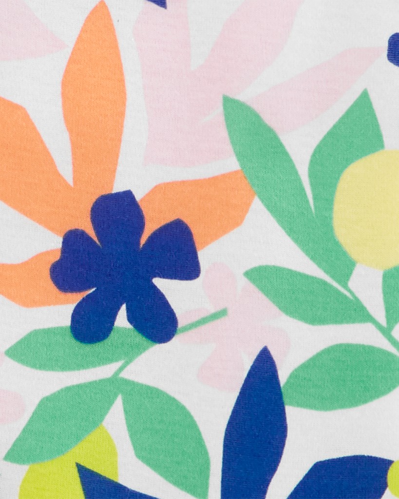 CARTER'S Set 3dielny body kr. rukáv, tričko kr. rukáv, kraťasy Orange Flower dievča 3m