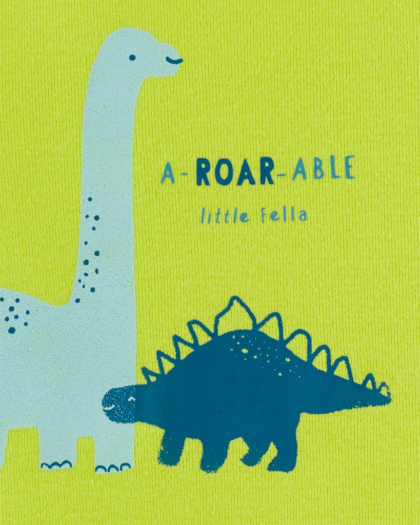 CARTER'S Set 3dielny overal letný kr. rukáv, body bez rukávov, kraťasy Stripes Dinos chlapec 6m