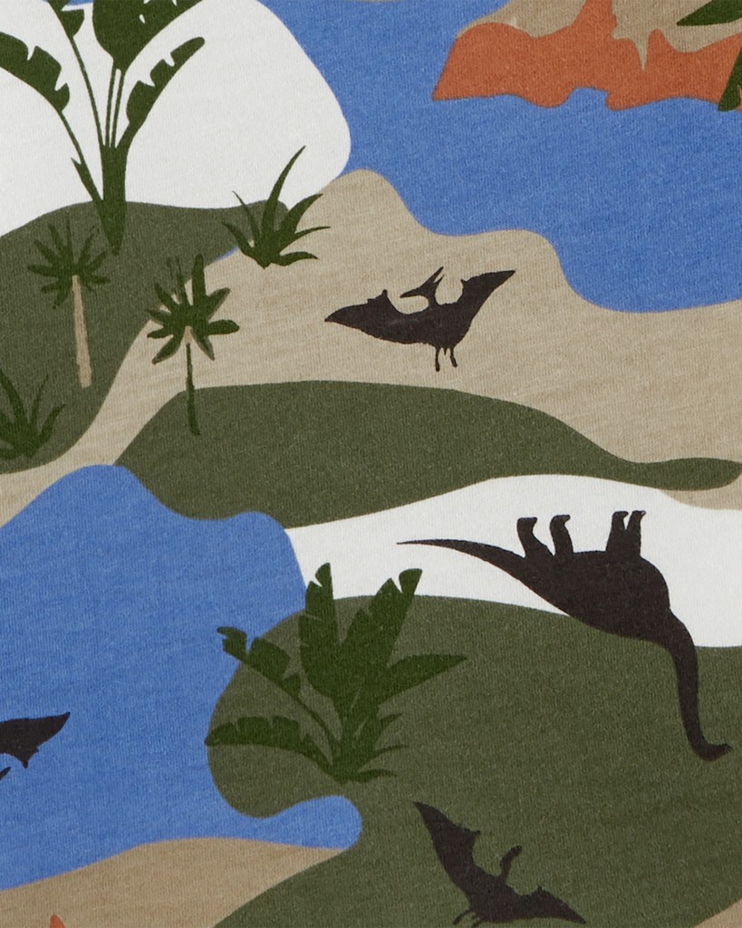 CARTER'S Set 3dielny body kr. rukáv, tričko kr. rukáv, kraťasy Green Landscape chlapec NB/ veľ. 56