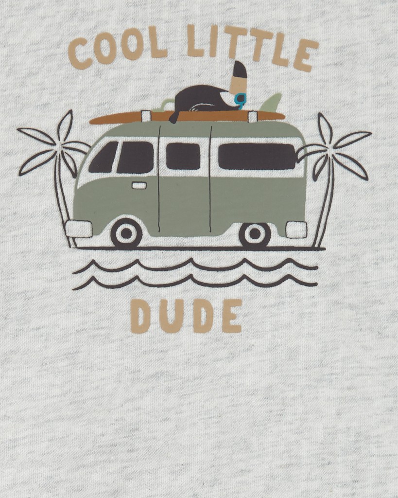 CARTER'S Set 3dielny tričko kr. rukáv, body kr. rukáv, kraťasy Brown Grey chlapec NB/ veľ. 56