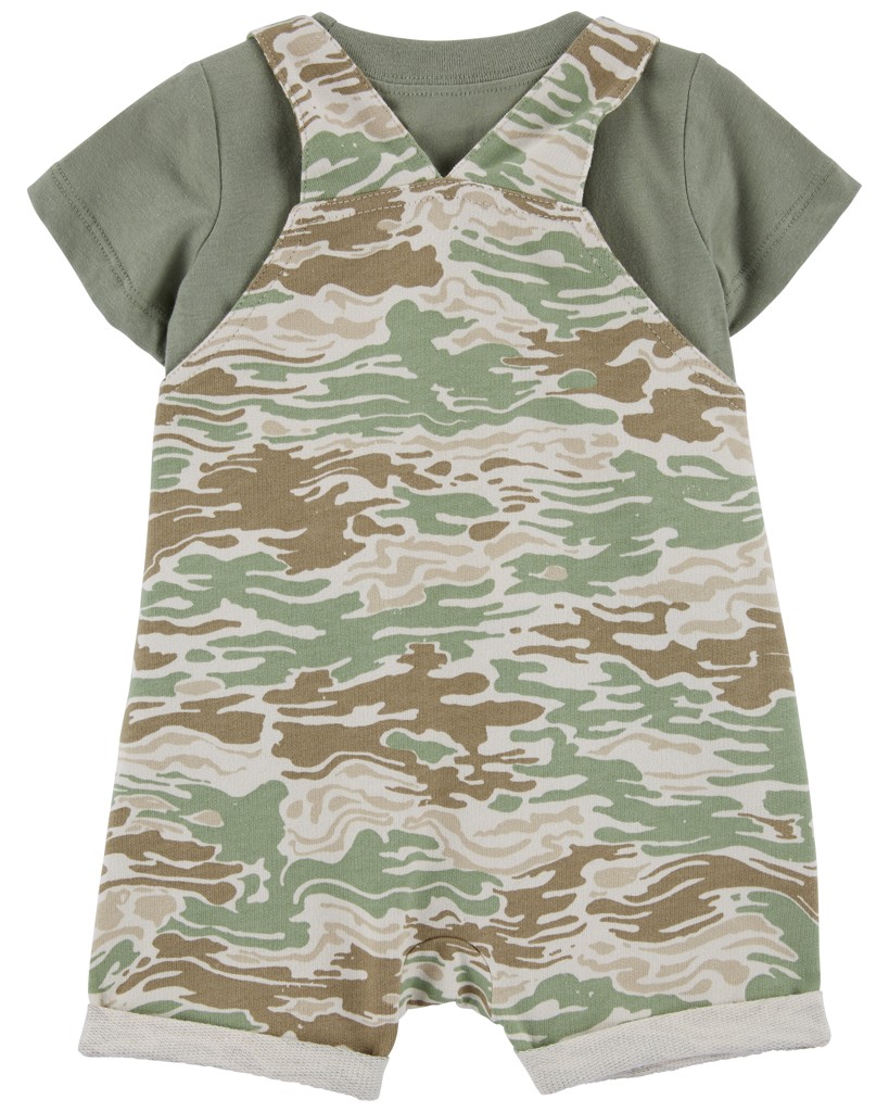 CARTER'S Set 2dielny tričko kr. rukáv, kraťasy na traky Green Camo chlapec 3m