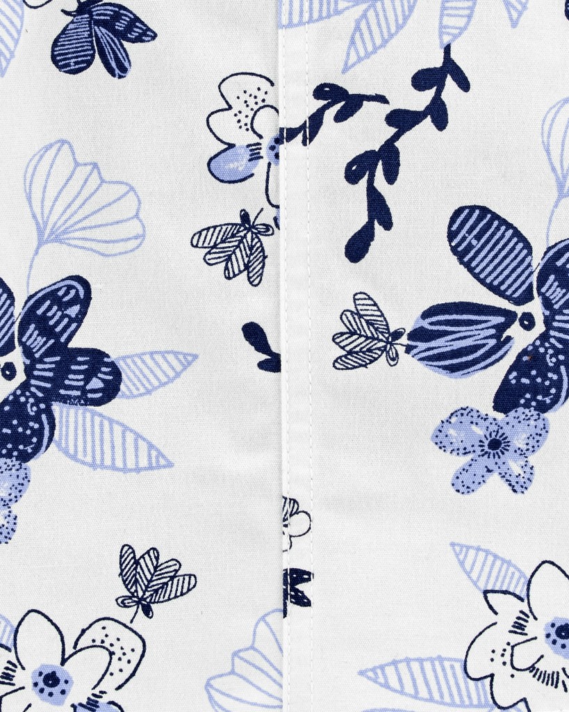 CARTER'S Set 2dielny body kr. rukáv, šaty na traky Blue Floral dievča 3m