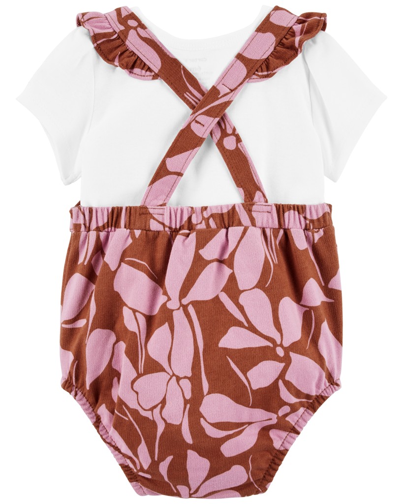 CARTER'S Set 2dielny tričko kr. rukáv, nohavičky na traky Pink Foral dievča NB/ veľ. 56