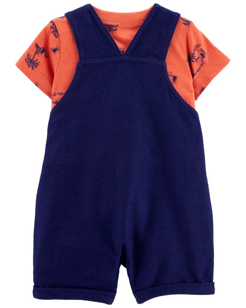 CARTER'S Set 2dielny tričko kr. rukáv, kraťasy na traky Navy Orange chlapec 12m