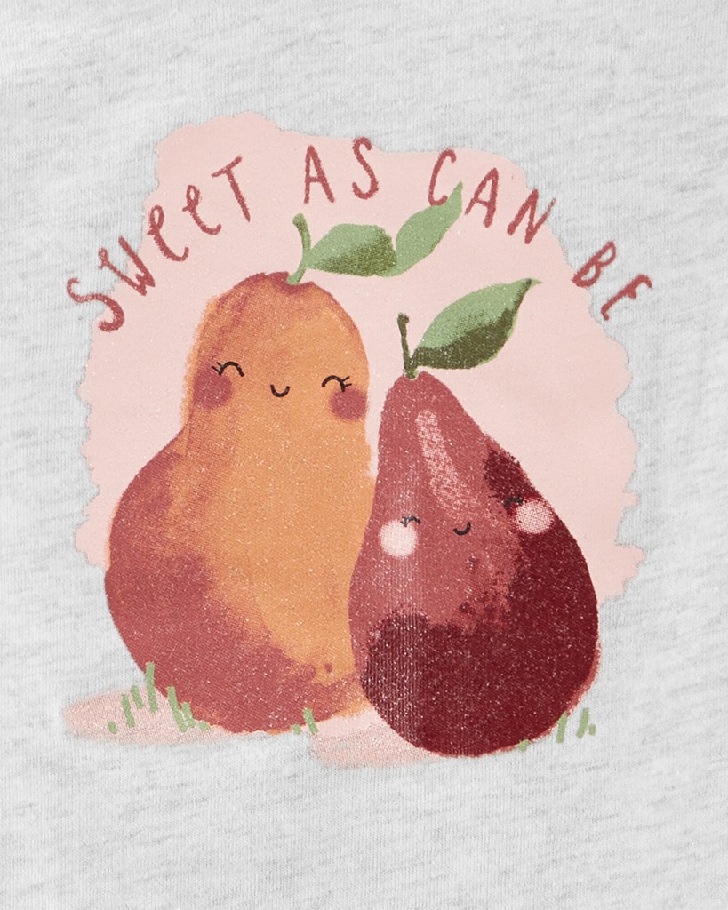 CARTER'S Set 2dielny body kr. rukáv, legíny Grey Pears dievča NB