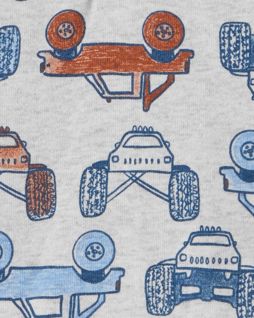 CARTER'S Set 2dielny body kr. rukáv, tepláky Brown Cars Henley chlapec NB