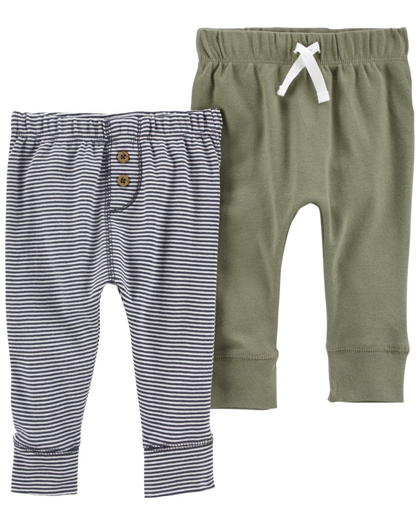 CARTER'S Tepláky Green&Stripes chlapec LBB 2ks 9m