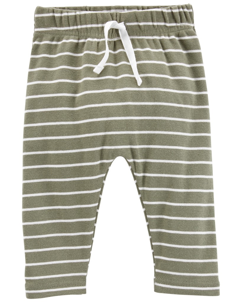 CARTER'S Set 3dielny body kr. rukáv, kardigán, tepláky Green Stripes chlapec NB/ veľ. 56