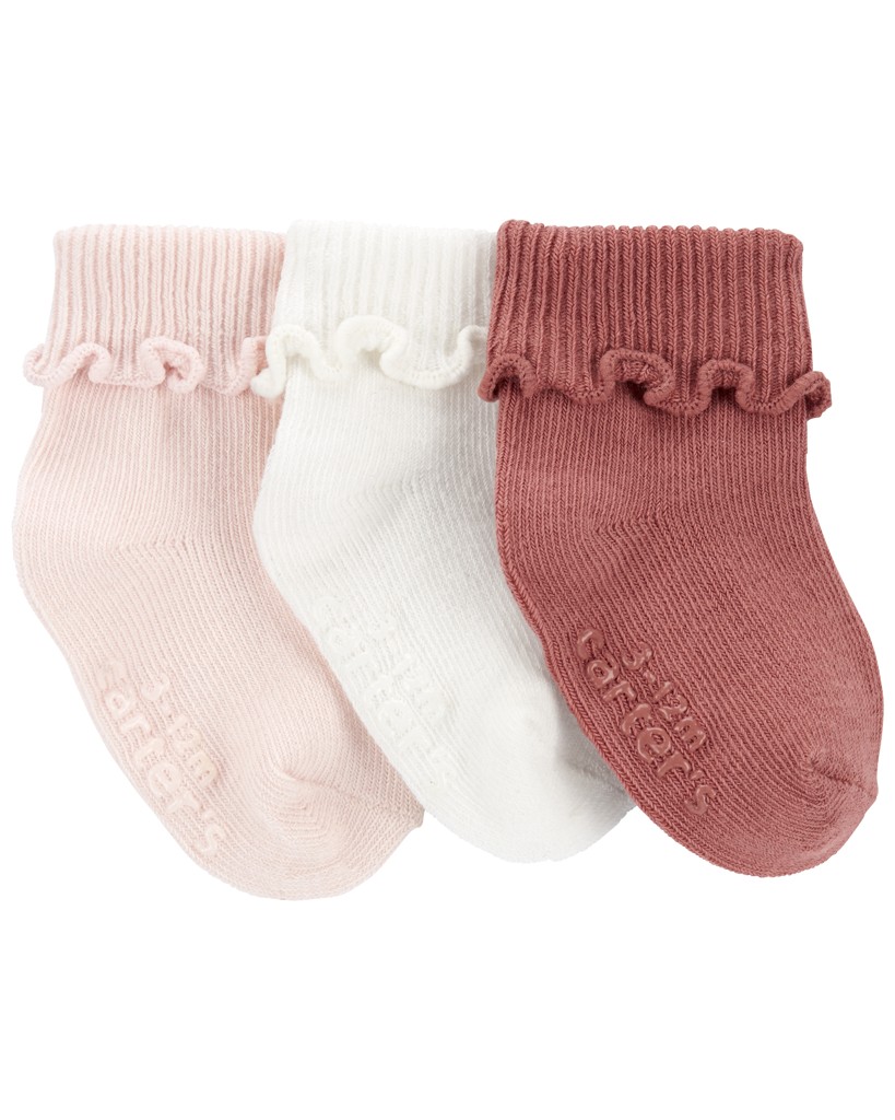 CARTER'S Ponožky Pink dievča LBB 3ks 0-3m