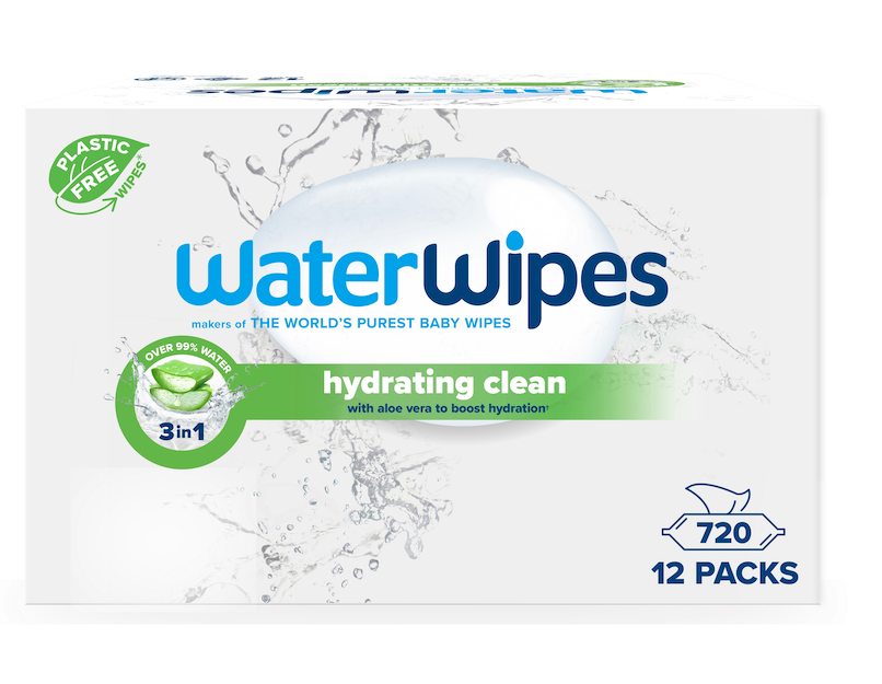 12x WATERWIPES Ubrousky vlhčené Hydrating clean bez obsahu plastů 60 ks ( 720 ks )