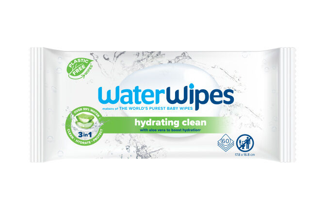12x WATERWIPES Obrúsky vlhčené Hydrating clean with aloe vera 3in1 60 ks (720 ks)
