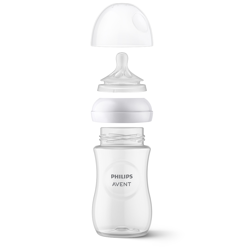 Philips AVENT Láhev Natural Response 260 ml, 1m+dárek PETITE&MARS Miska 6m+