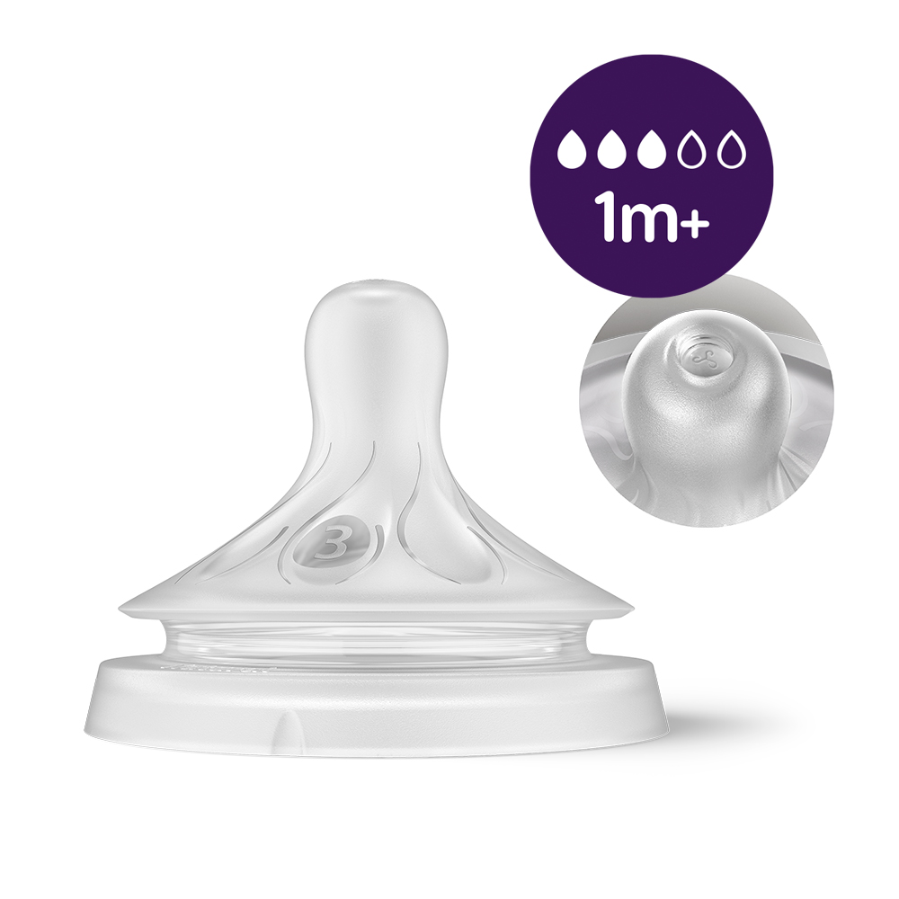 Philips AVENT Láhev Natural Response s ventilem AirFree 260 ml, 1m+dárek PETITE&MARS Miska 6m+
