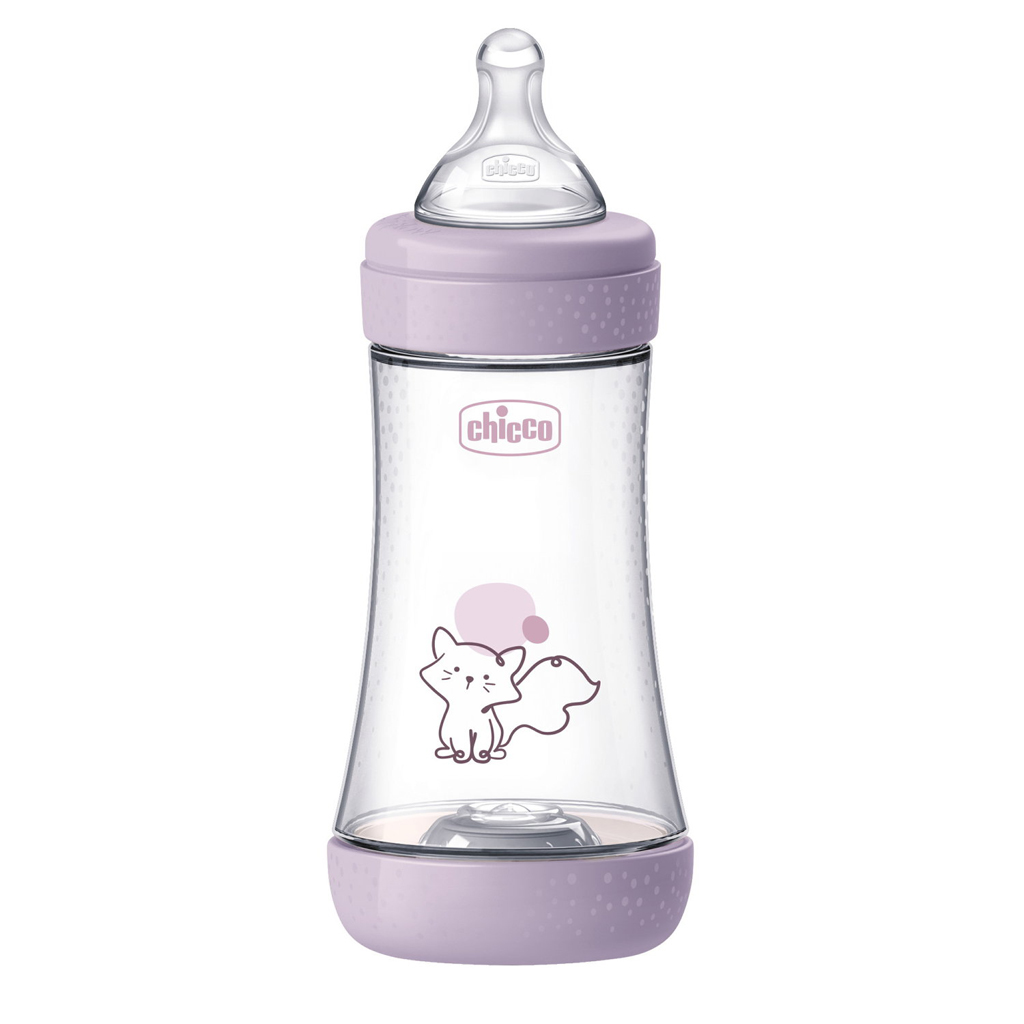 CHICCO Fľaša dojčenská antikoliková Perfect5 240 ml dievča stredný prietok 2m+