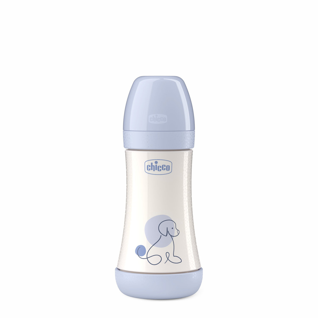 CHICCO Fľaša dojčenská antikoliková Perfect5 240 ml chlapec stredný prietok 2m+