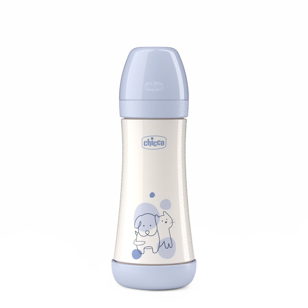 CHICCO Fľaša dojčenská antikoliková Perfect5 300 ml chlapec rýchly prietok 4m+