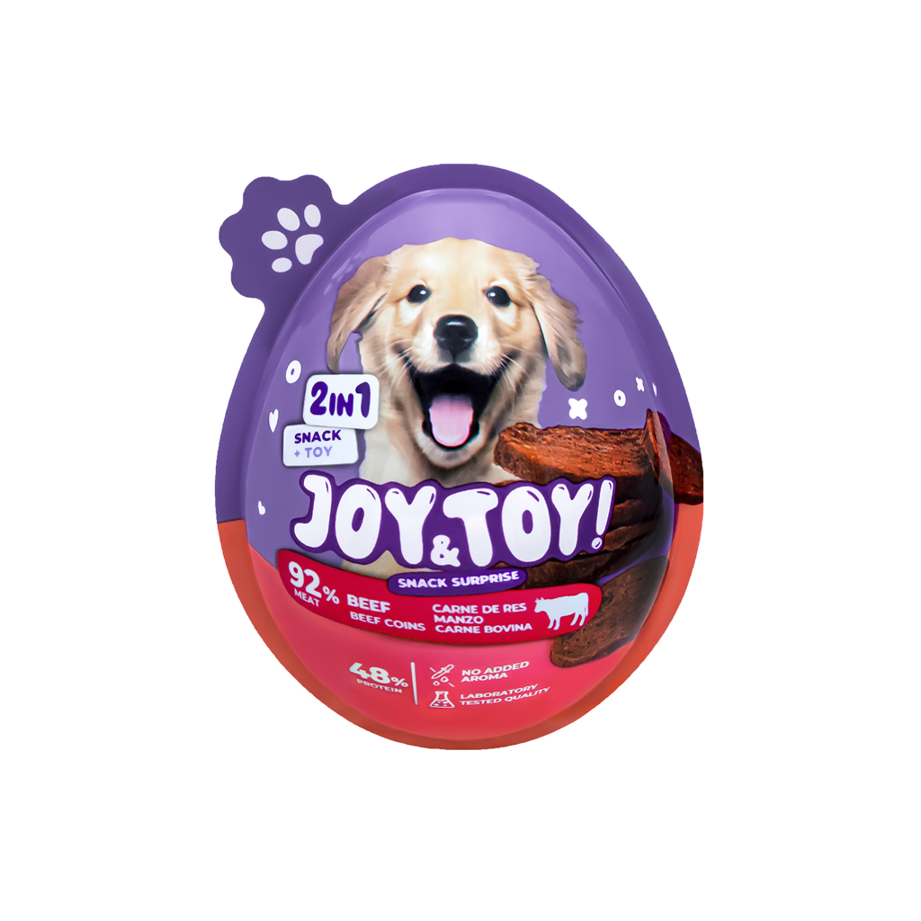 JOY&TOY! Vajíčko pre psov s prekvapením Beef Coins - hovädzie mäsko