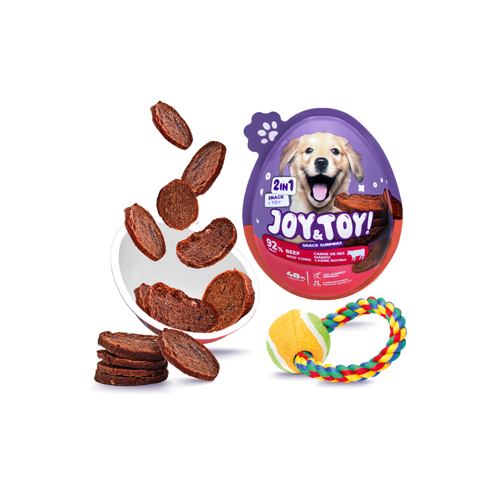 JOY&TOY! Vajíčko pre psov s prekvapením Beef Coins - hovädzie mäsko