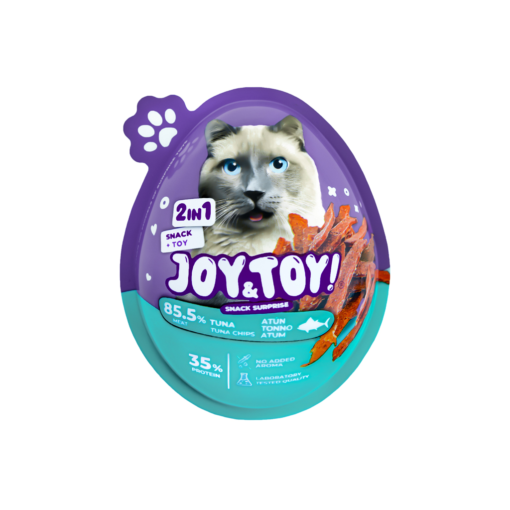 JOY&TOY! Vajíčko pre mačky s prekvapením Tuna Chips - tuniakové mäsko