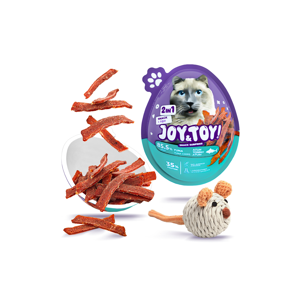 JOY&TOY! Vajíčko pre mačky s prekvapením Tuna Chips - tuniakové mäsko