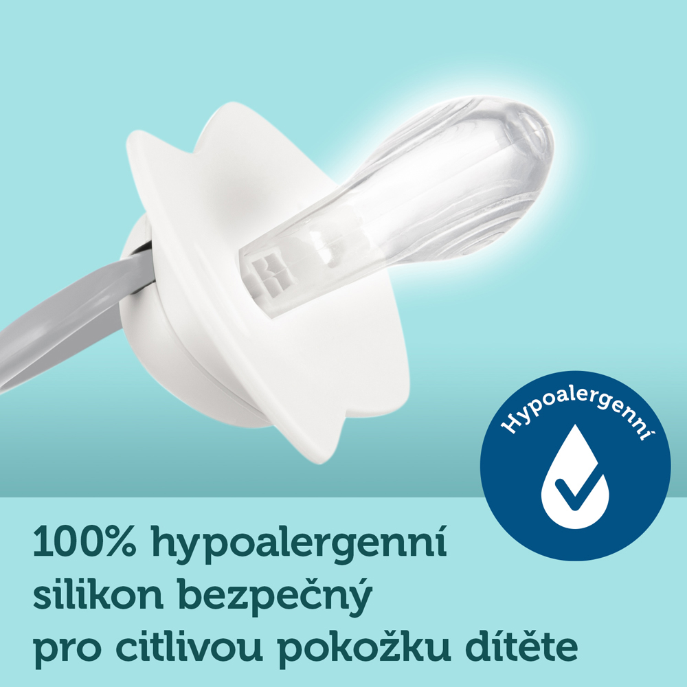 CANPOL BABIES Set symetrických silikónových cumlíkov Light touch 18m+ Pure color ružový