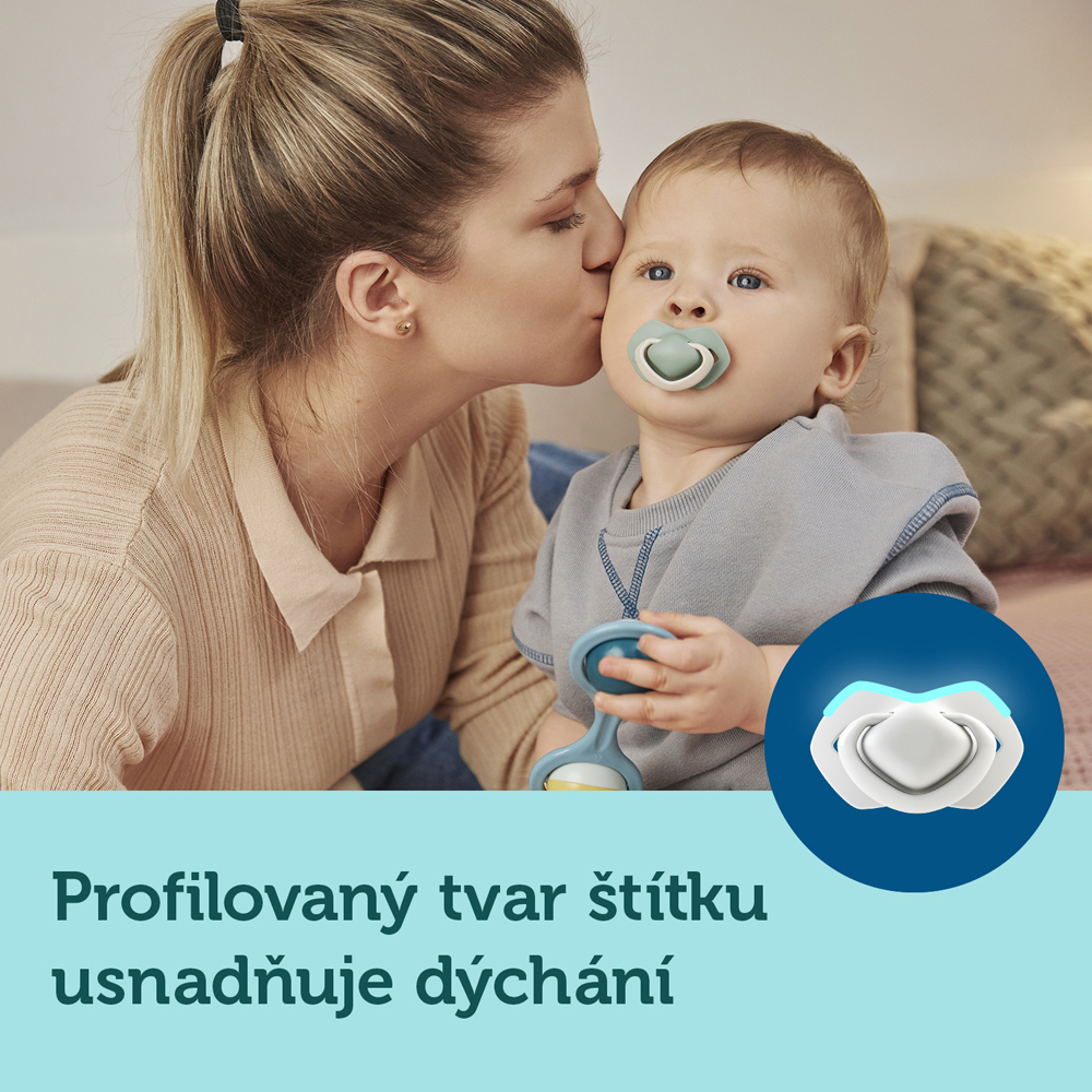 CANPOL BABIES Set symetrických silikónových cumlíkov Light touch 18m+ Pure color ružový