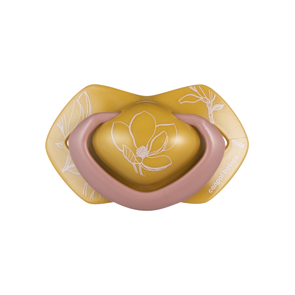 CANPOL BABIES Dudlík silikonový symetrický Light touch GOLD 18m+ 2ks růžový