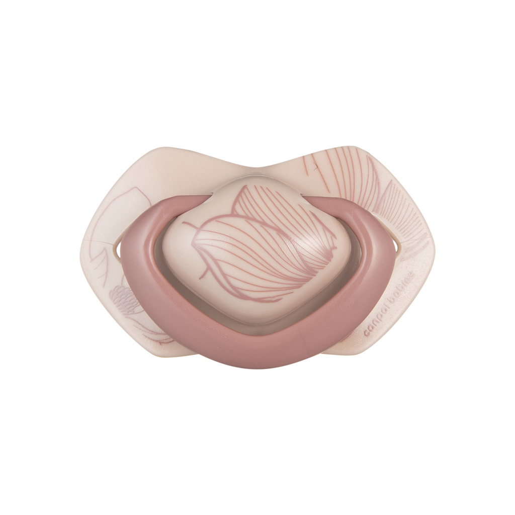 CANPOL BABIES Dudlík silikonový symetrický Light touch GOLD 18m+ 2ks růžový