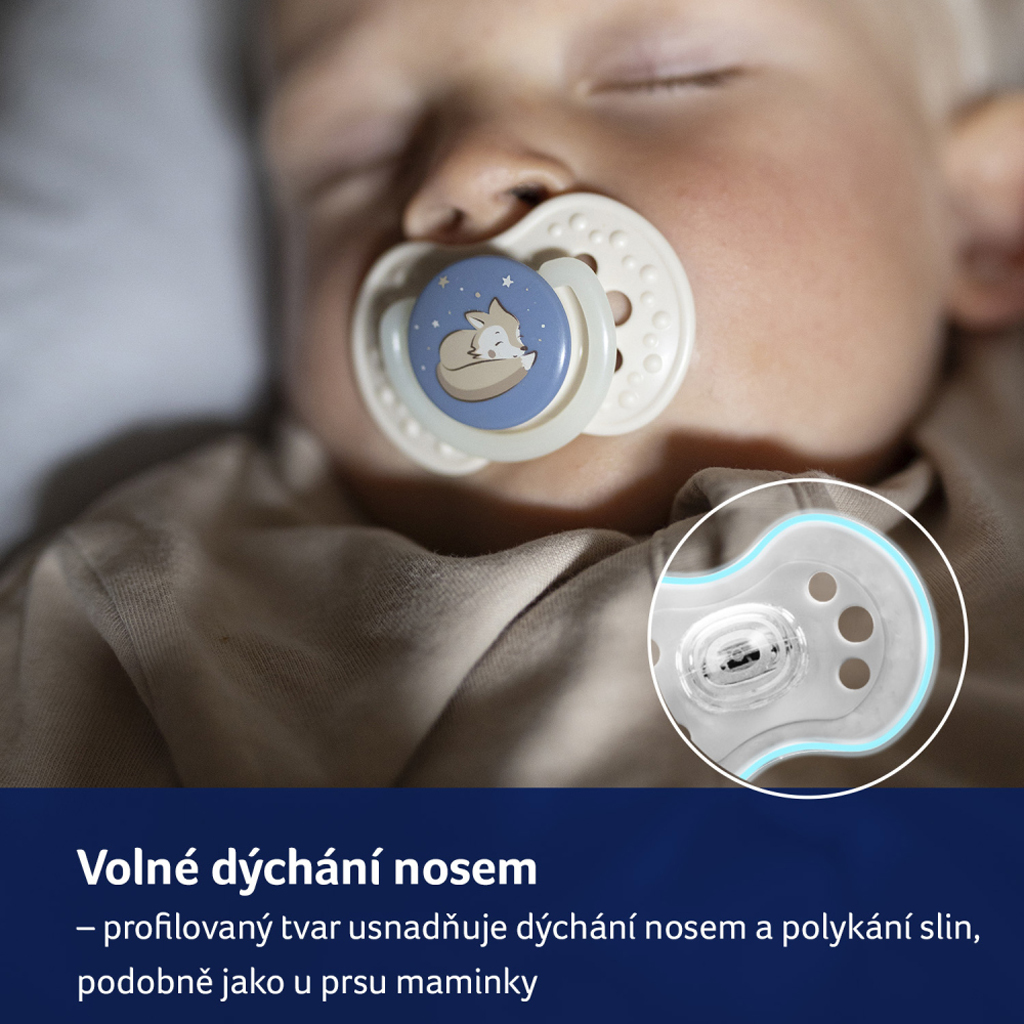LOVI Cumlík silikónový dynamický 0-6m 2ks Night&Day