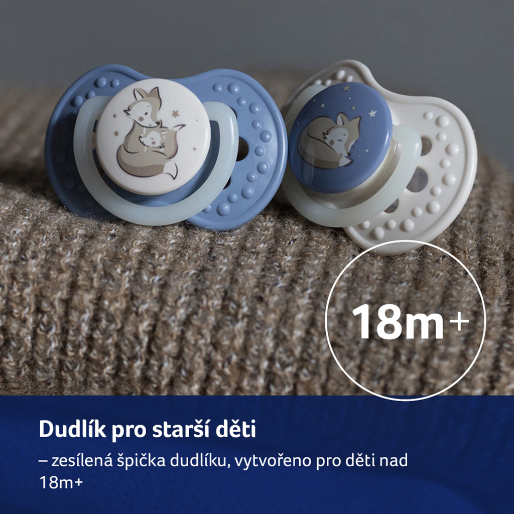 LOVI Cumlík silikónový dynamický 0-6m 2ks Night&Day