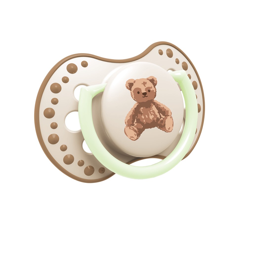 LOVI Cumlík svietiaci silikónový dynamický Teddy love 0-6m 2ks