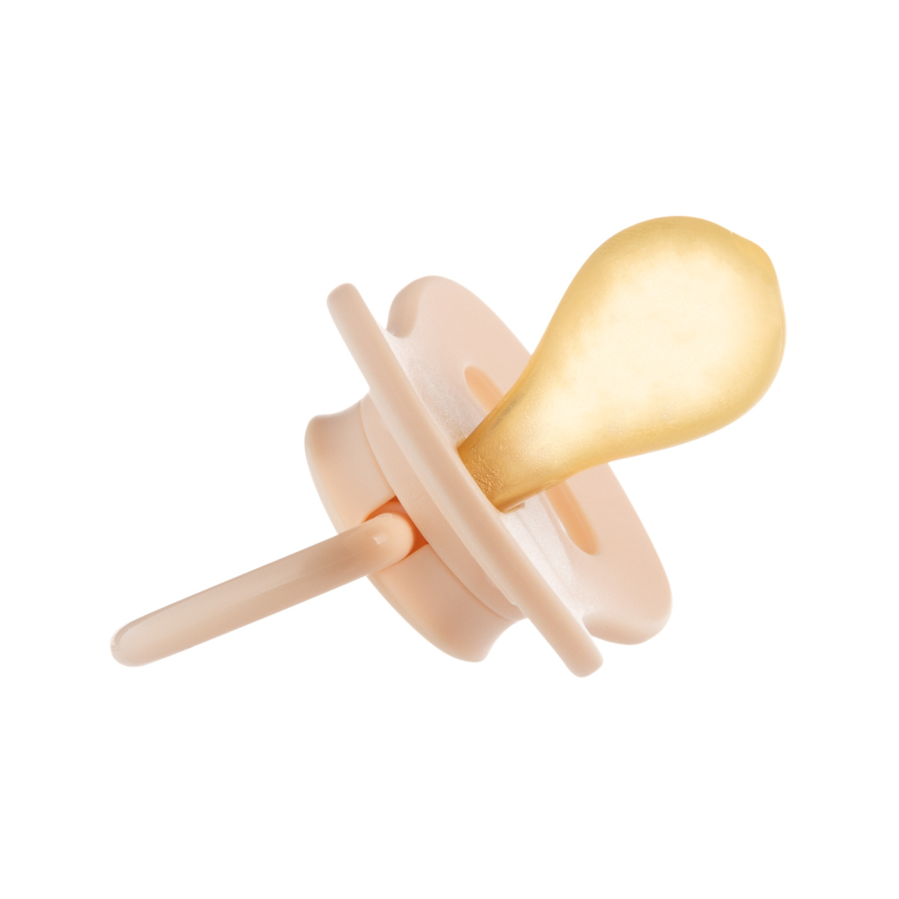 CANPOL BABIES Dudlík kaučukový s kulatou špičkou špičkou Nude 0-6m krémový