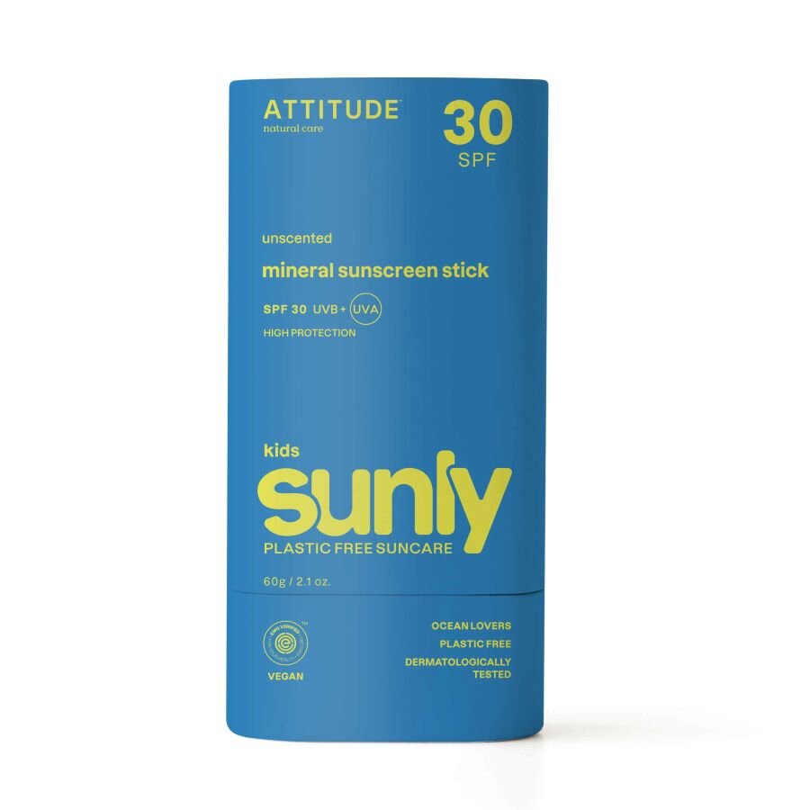 ATTITUDE Tyčinka dětská 100 % minerální ochranná na celé tělo Sunly SPF 30 bez vůně 60 g