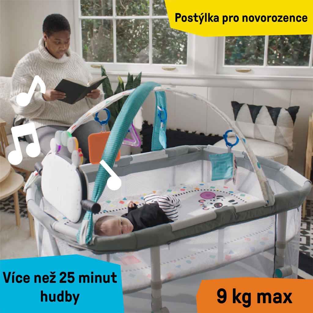 BABY EINSTEIN Podložka na hraní s ohrádkou a klavírem 3v1 Kick & Snooze™ 0m+