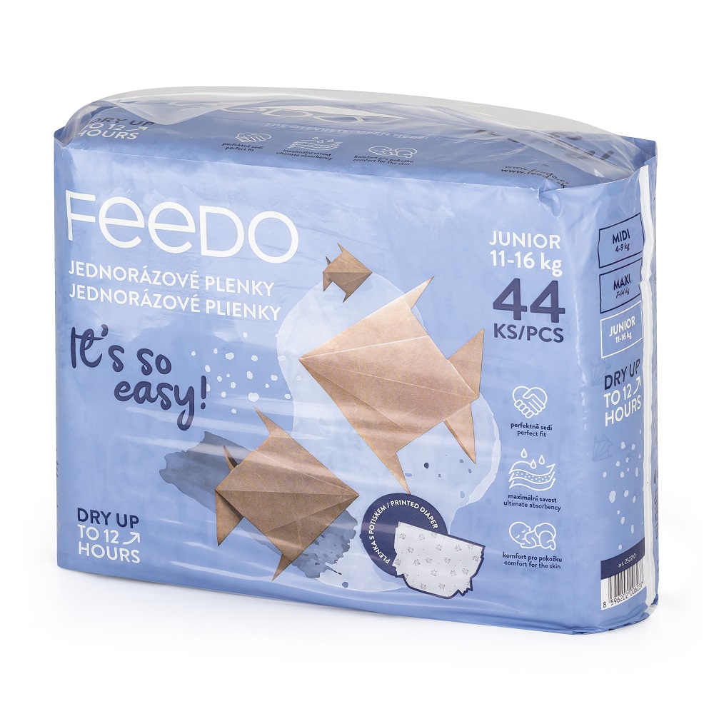 FEEDO Plienky jednorázové JUNIOR (od 11 do 16 kg), 176 ks, mesačné balenie