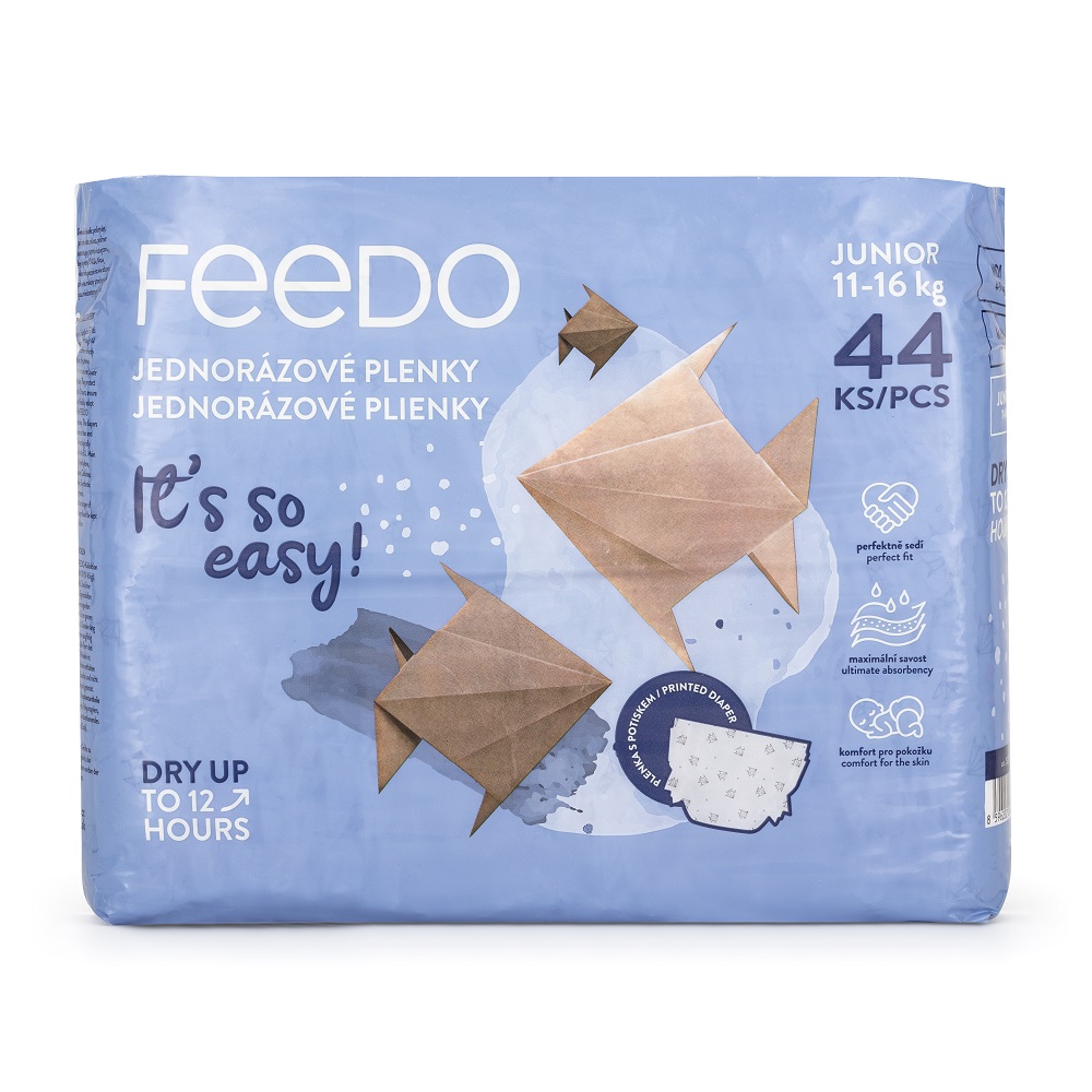 FEEDO Plienky jednorázové JUNIOR (od 11 do 16 kg), 176 ks, mesačné balenie