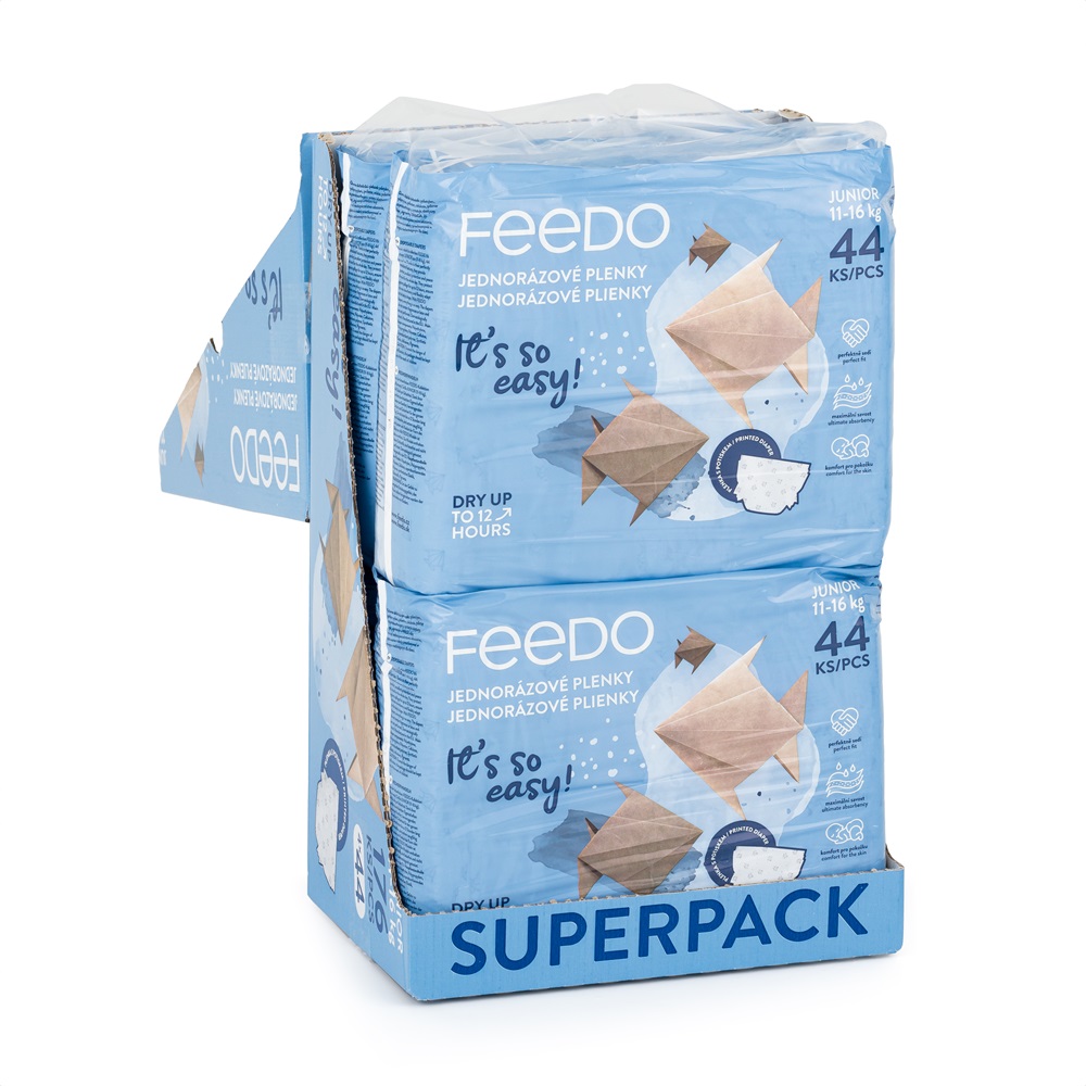 FEEDO Plienky jednorázové JUNIOR (od 11 do 16 kg), 176 ks, mesačné balenie