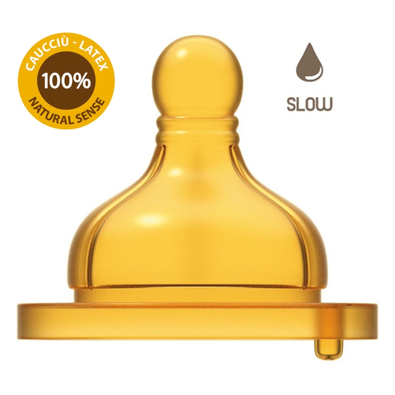 CHICCO Cumlík na fľašu Original Touch latex pomalý 2 ks