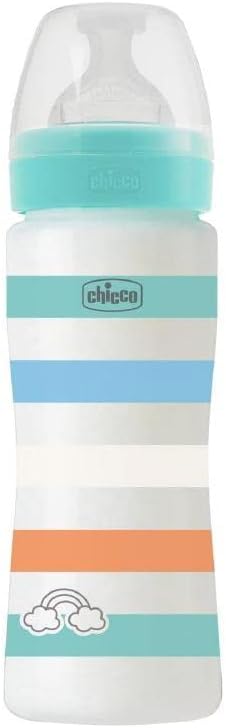 CHICCO Fľaša dojčenská Well-being silikón 330ml chlapec