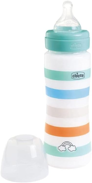 CHICCO Fľaša dojčenská Well-being silikón 330ml chlapec