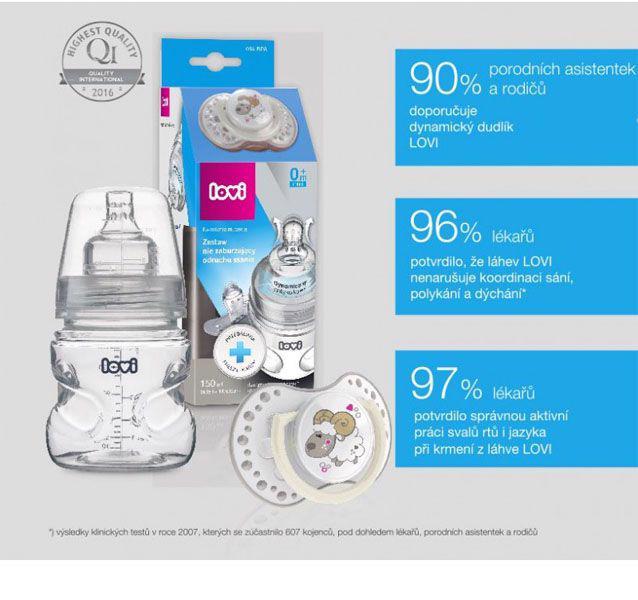 LOVI Dojčenská fľaša 150 ml 0% BPA super vent. + cumlík