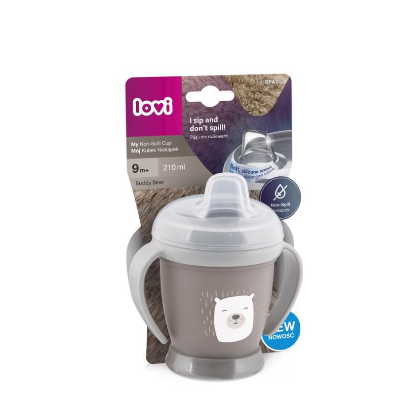 LOVI Nevylievajúci hrnček Buddy Bear 210 ml, 9m +