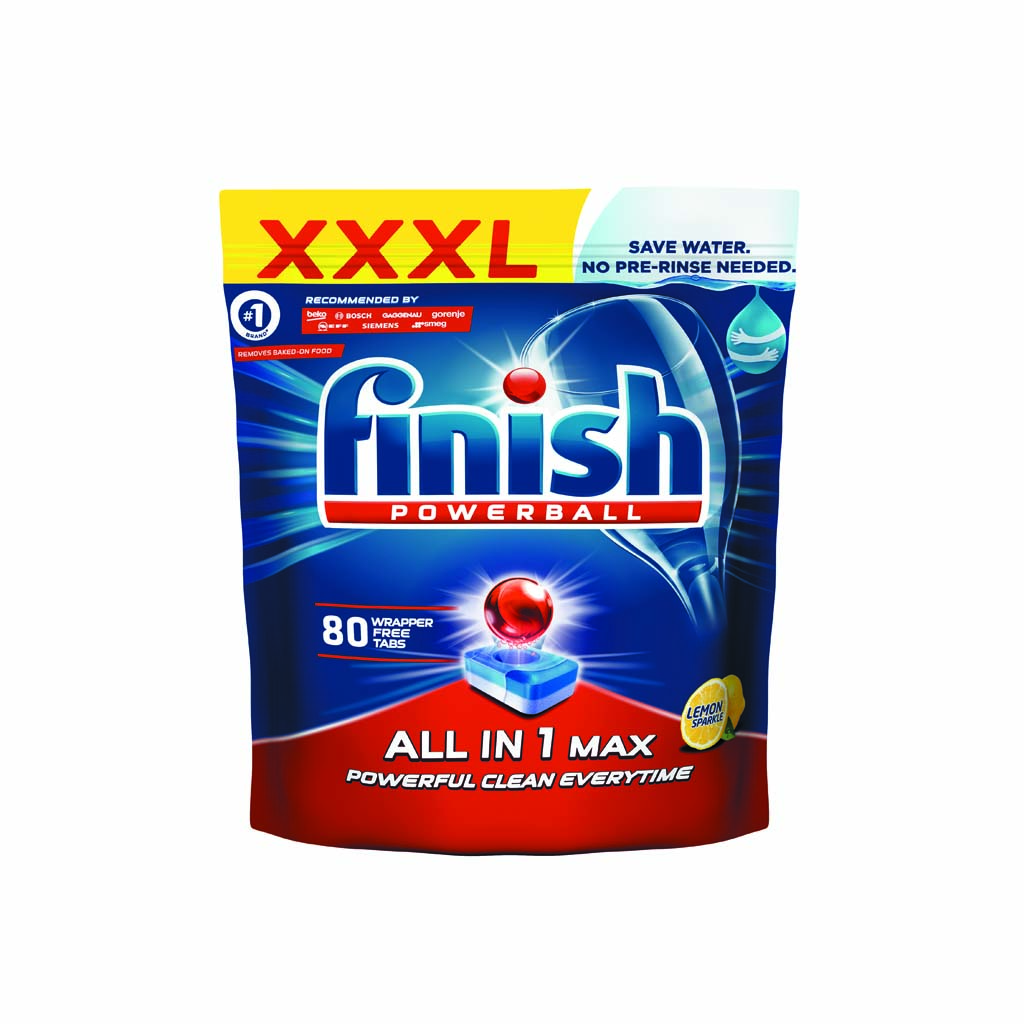 FINISH All-in-1 Max Lemon Tablety do umývačky riadu, 80 ks