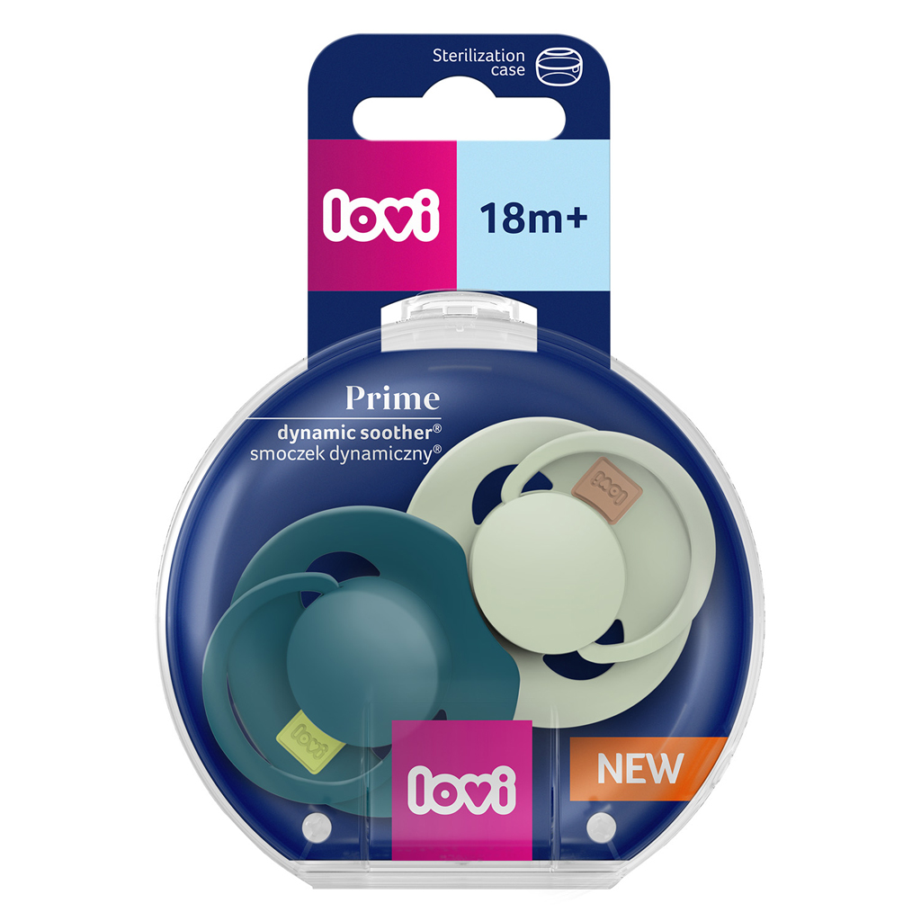 LOVI Cumlík silikónový dynamický Prime 18m+ 2ks Pistachio/Green