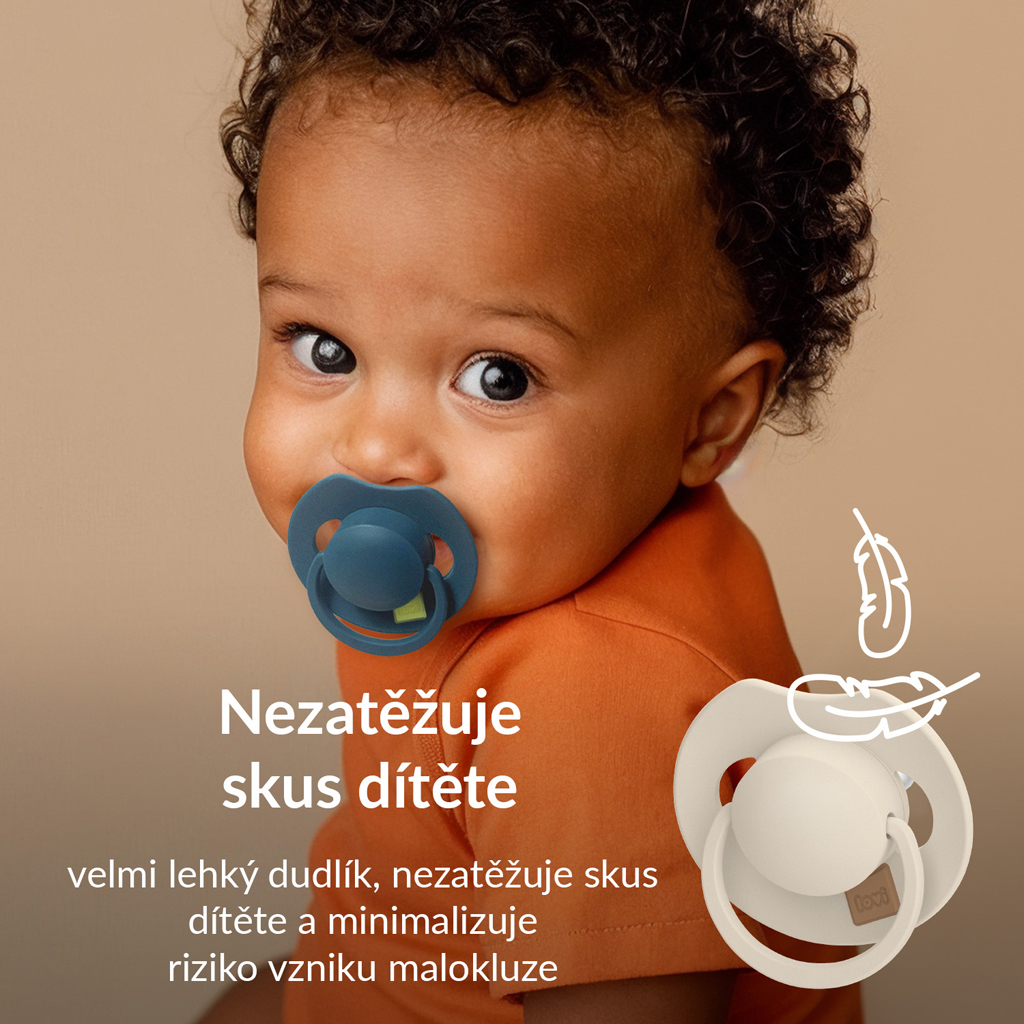 LOVI Cumlík silikónový dynamický Prime 18m+ 2ks Baby Blue/Blue