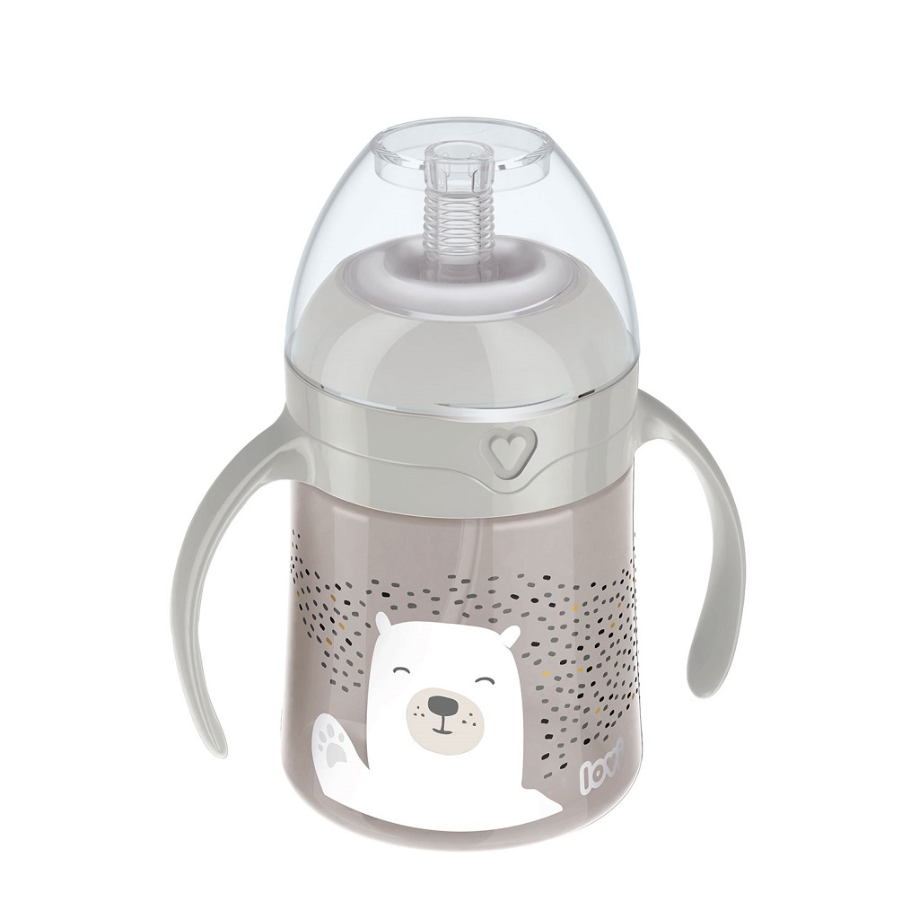 LOVI Prvý hrnček so slamkou a závažím BUDDY BEAR 150 ml