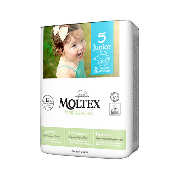 MOLTEX Pure&Nature Plienky jednorazové 5 Junior (11-16 kg) 25 ks