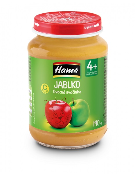 HAMÉ Príkrm ovocný Jablko 190 g, 4m+