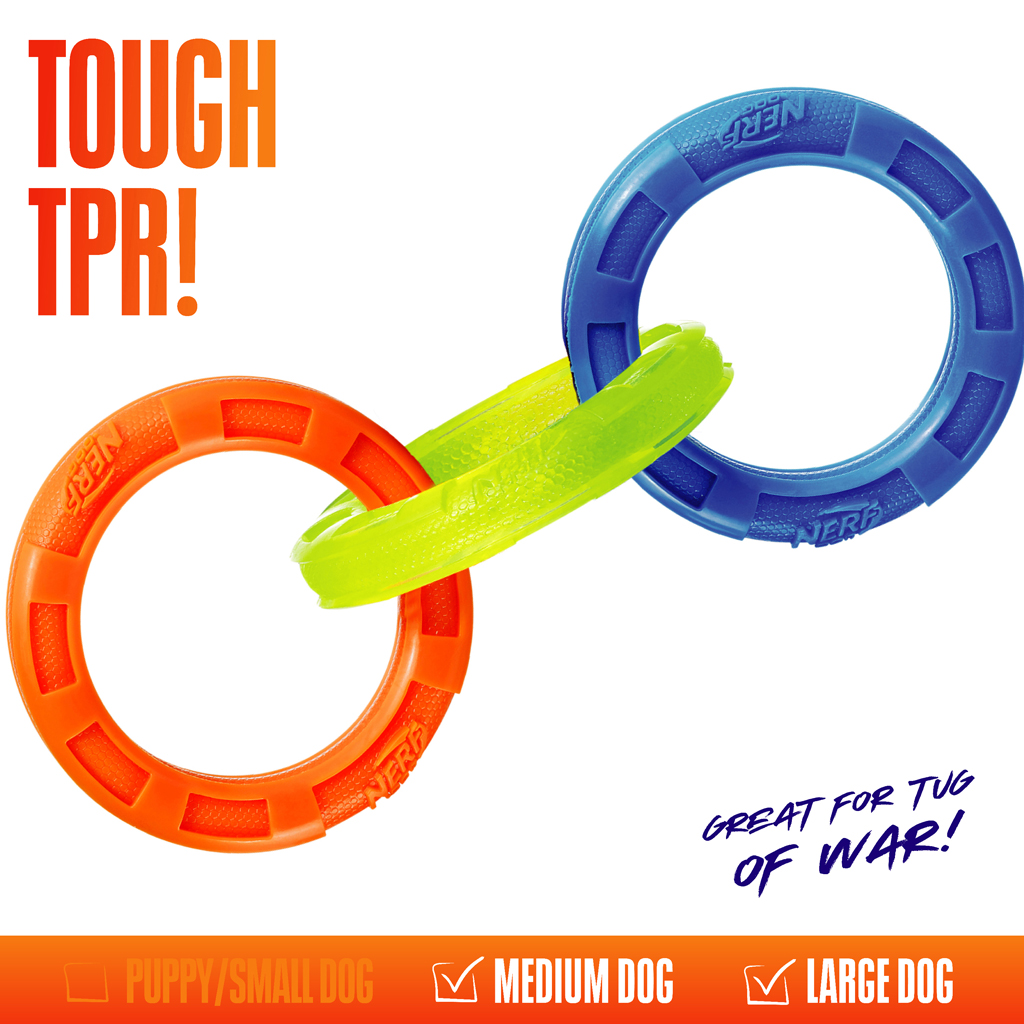 NERF DOG Preťahovadlo s tromi krúžkami